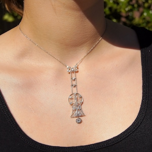 Belle Epoque Euro Cut Diamond and Platinum Lavalier