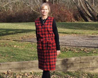 Pendleton Wool Red Plaid Holiday Jumper Dress