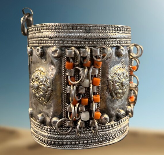 Middle Eastern Berber Bedouin Silver Shell Coral … - image 2
