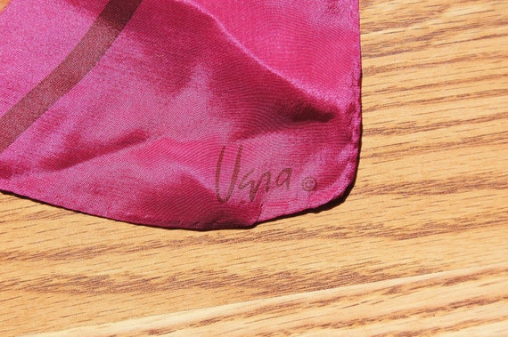 80's Vera Neuman Silk Fuchsia Geometric  Long Sca… - image 4