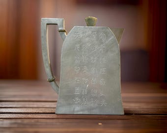Antike chinesische Jade Zinn Teekanne