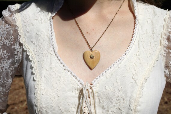 Alaskan Gold Nugget Heart Pendant Necklace - image 8