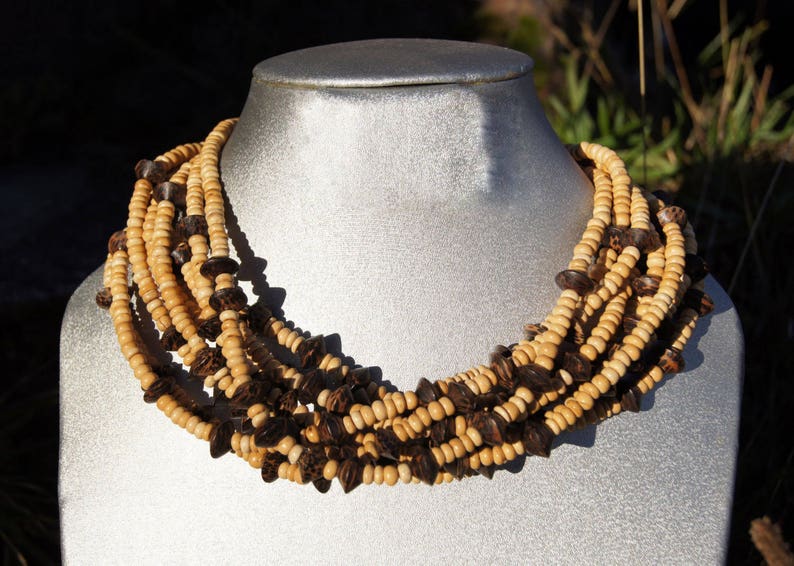 Jay Feinberg Wood Bead Multistrand 80/'s Necklace