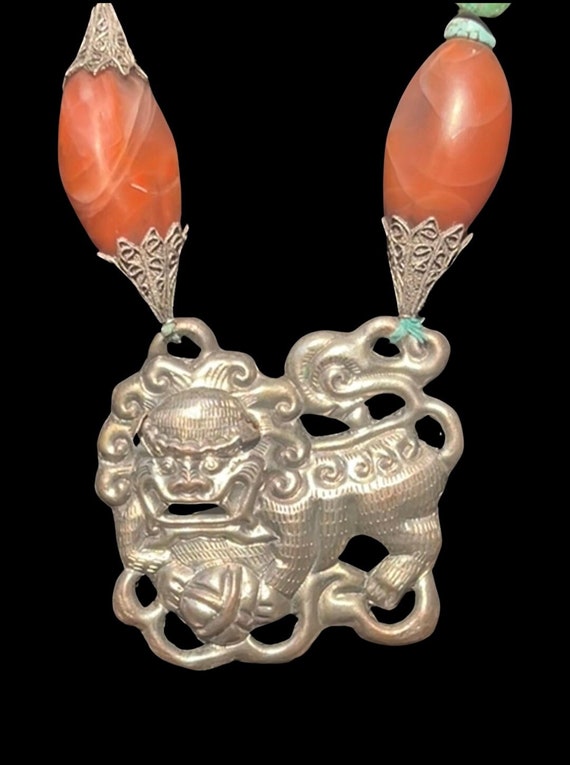 Vintage Laurel Burch Chinese Foo Dog Necklace