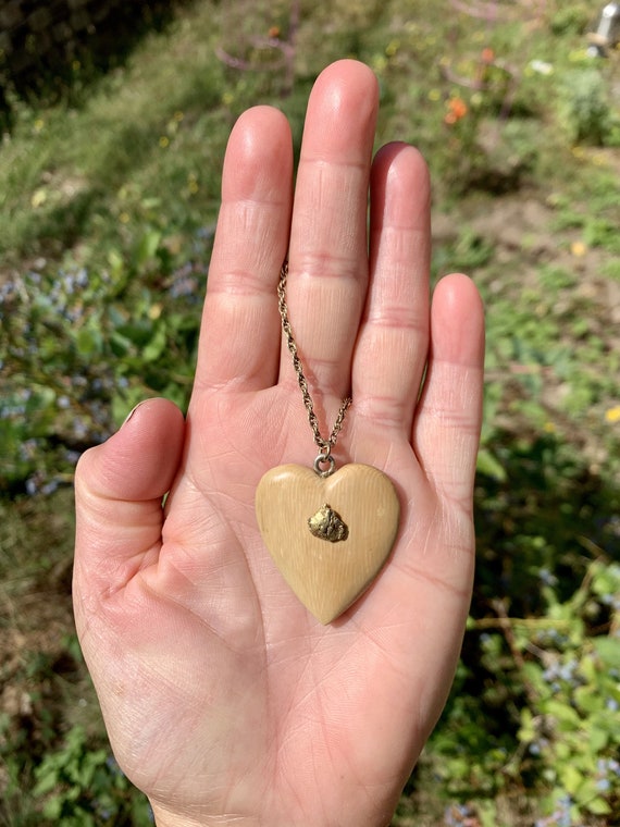 Alaskan Gold Nugget Heart Pendant Necklace - image 2