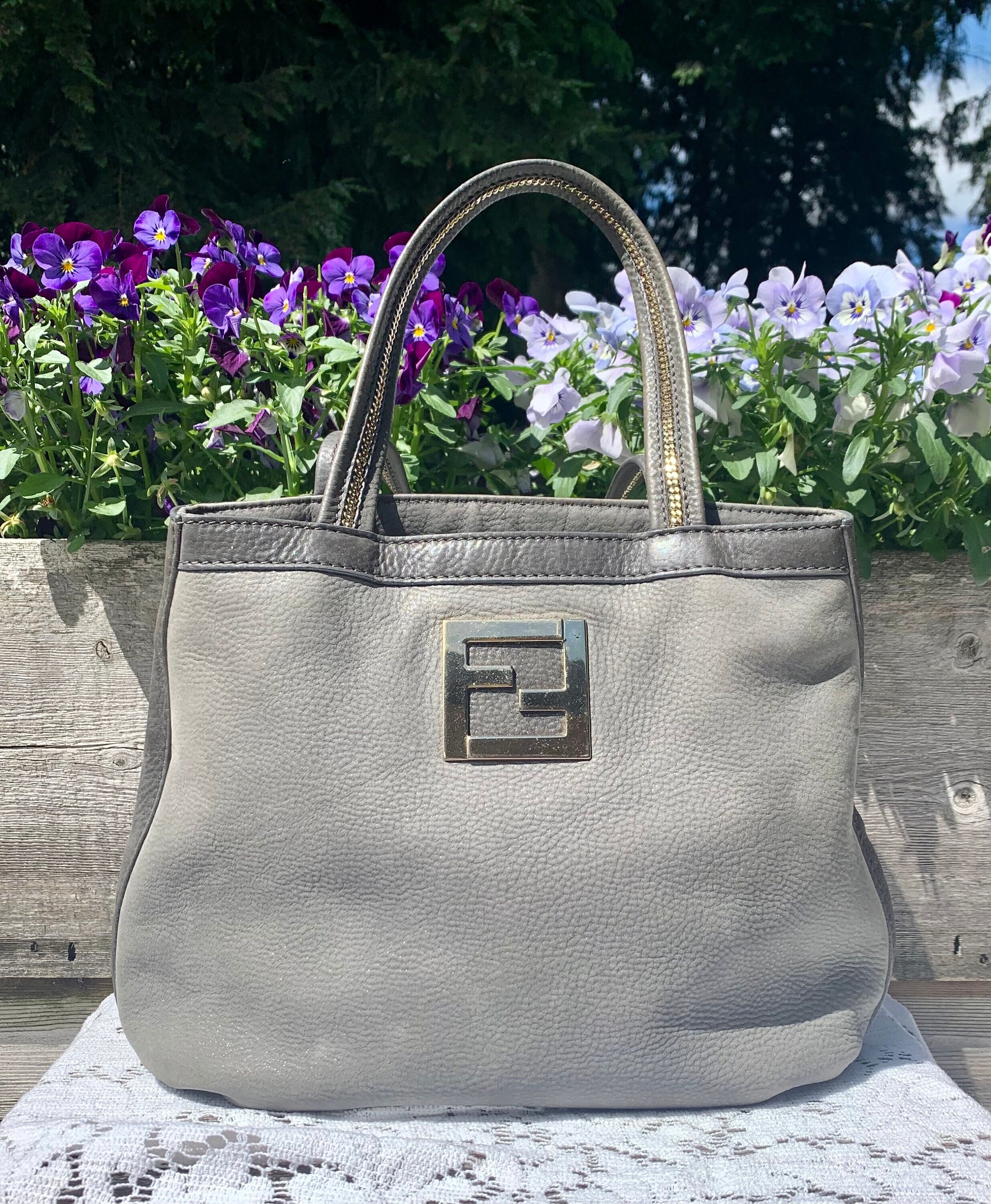 Auth FENDI Zucca Tote Bag PVC Vintage From Japan