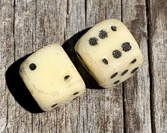 Tiny Old Stone Hand Carved Dice