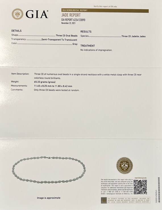 Translucent Blue Gray Natural Jadeite Jade Neckla… - image 10