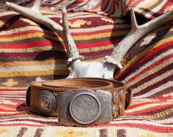 Southwest Native American Morgan Dollar Concho Belt