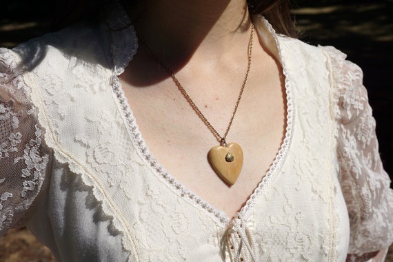 Alaskan Gold Nugget Heart Pendant Necklace - image 6