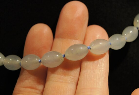 Translucent Blue Gray Natural Jadeite Jade Neckla… - image 7