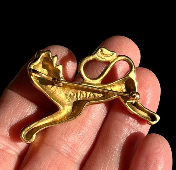 MMA Gold Lion Foo Dog Brooch Pin - image 4
