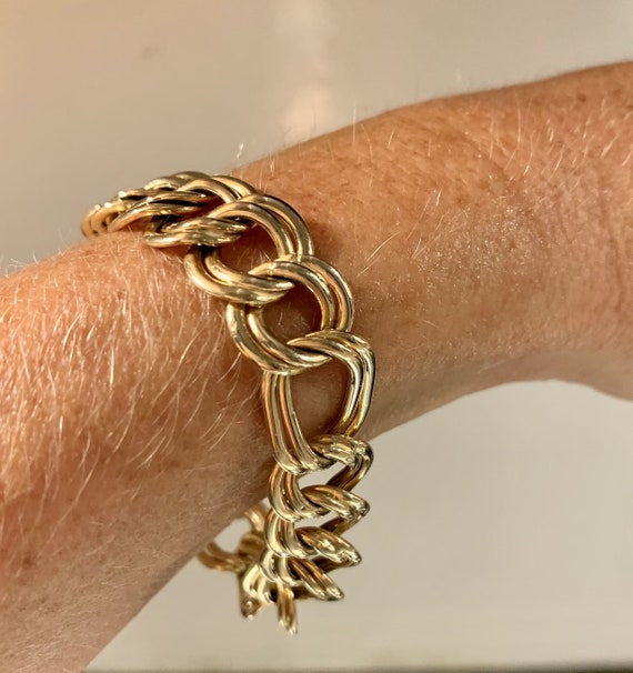 90's 14K Gold Chunky Round Curb Link Bracelet - image 5