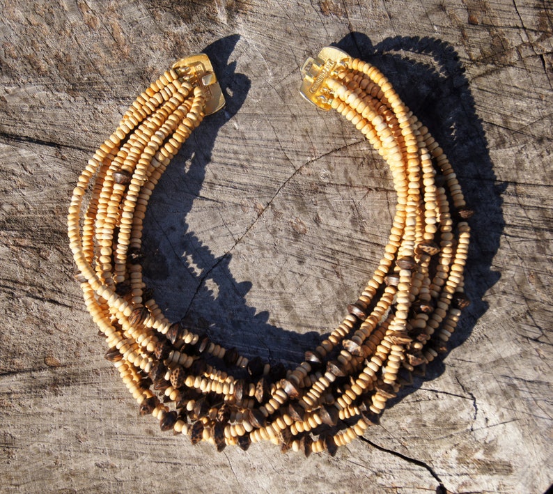Jay Feinberg Wood Bead Multistrand 80/'s Necklace