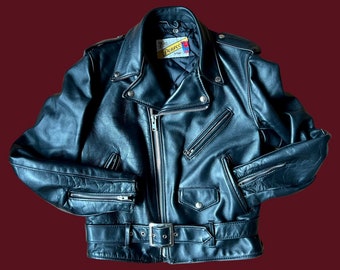 Classic Black Leather 618 Perfecto Motorcycle Jacket