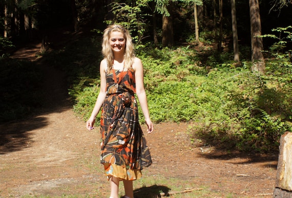 70's Boho Gauze Cotton Sheer Layered Dress