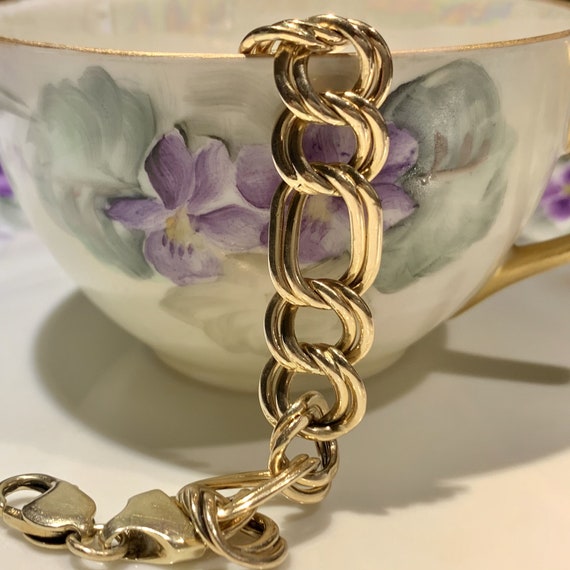 90's 14K Gold Chunky Round Curb Link Bracelet - image 6