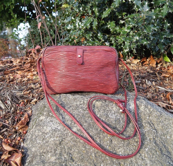 80's Italian Cordovan Leather Cosci Crossbody Pur… - image 1