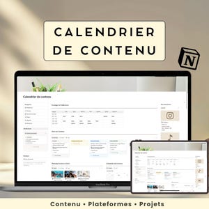 Notion French Content Calendar Template | Instagram & TikTok Social Media Planner | All-in-One Community Manager and Brand Kit