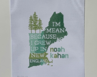 Noah Kahan New England Homesick Needlepoint Canvas