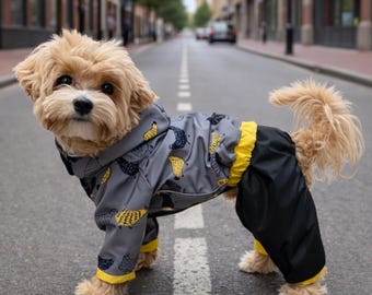 Waterproof Dog Raincoat, Designer Anatomical Fit, Omni-Heat Lining, Small Dog Jacket
