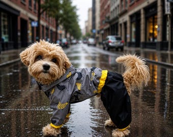 Waterproof Dog Raincoat, Dog Rain Jacket, Anatomical Fit, Reflective Lining