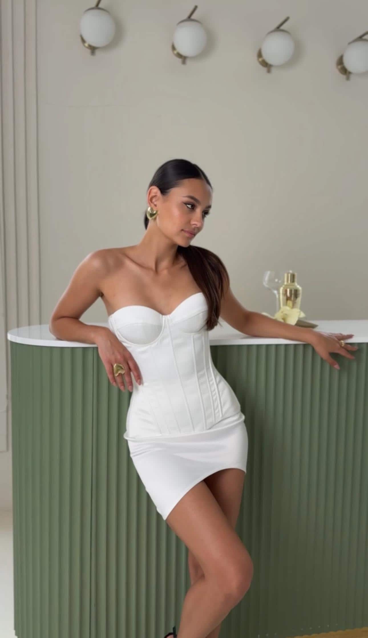 sleeveless hand beaded floral midi dress Say So White Beaded Mini Dress - US 4 main image 1