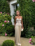 Satin bridal corset top, custom wedding dress, minimalist wedding white skirt, plus size corset dress