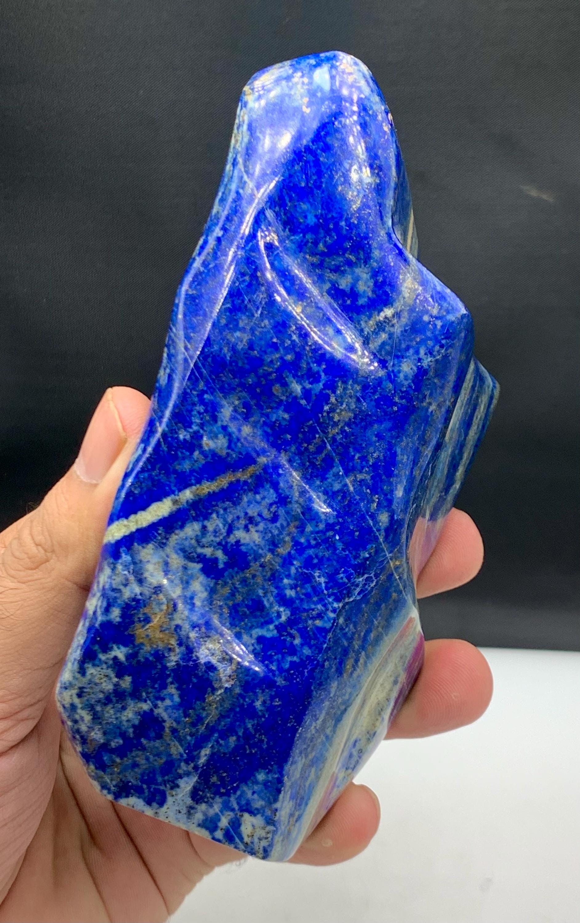 786 Gram Natural Lapis Lazuli Tumble: Polished Freeform Stone From
