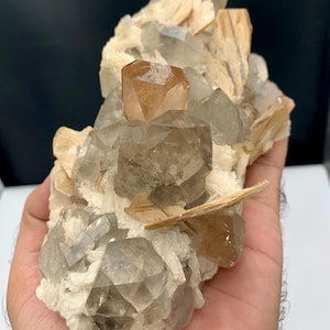 Topaz with Cleavelandite,Quartz, Wonderful Topaz Gemmy Transparent Crystals on Matrix Beautiful Natural Specimen from Pakistan. 983 Grams