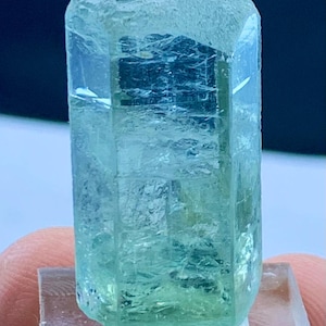 75 CT’s Aquamarine Diamond Cut Head Wonderful Shape, Beryl Exceptionally Transparent, Terminated Remarkable Lusterous Crystal From Pakistan