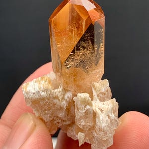 Topaz with Cleavelandite, Mica,This incredible Transparent Crystal Matrix D,Free Fully lustrous Natural Specimen from Pakistan. 31.60 Gram