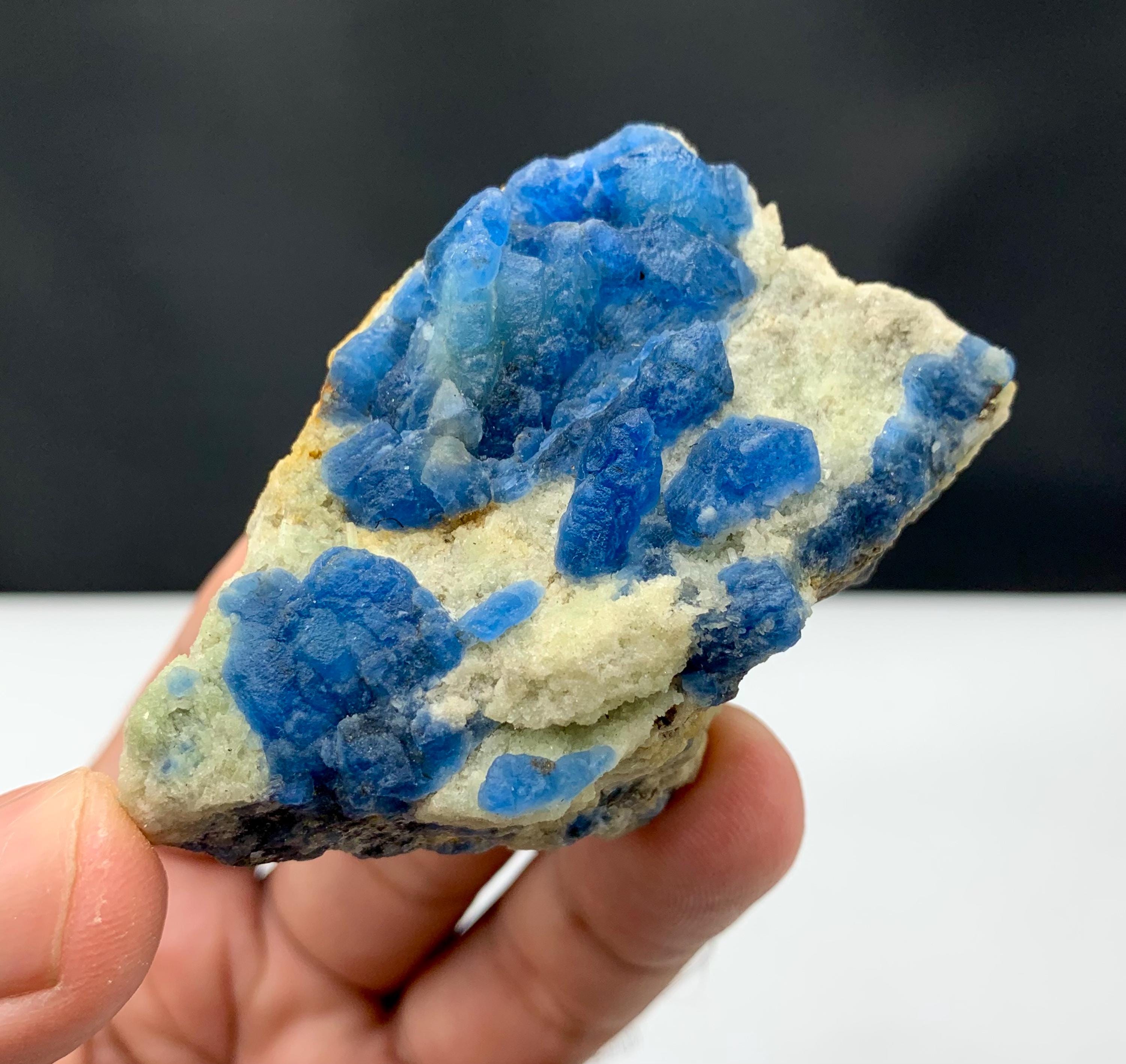 Royal Blue Hackmanite Cluster, Fluorescent Crystal Specimen