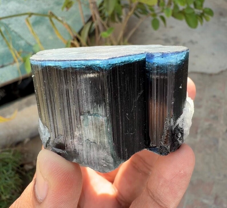 Open-blue Cap Tourmaline Crystal With Albite Combine Specimen, Paprok ...