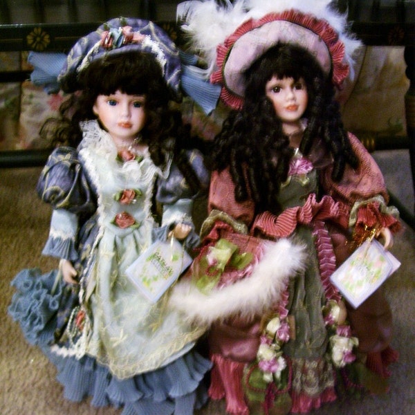 Reserved for Tiffany Two - Gorgeous Victorian Porcelain Dolls Cathay Limited Edition