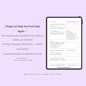 7-Page Therapy Homework for Inner Child Healing | Self-Care Daily Prompts, Healing Reflection PDF, Digital Wellness for Anxiety & Burnout