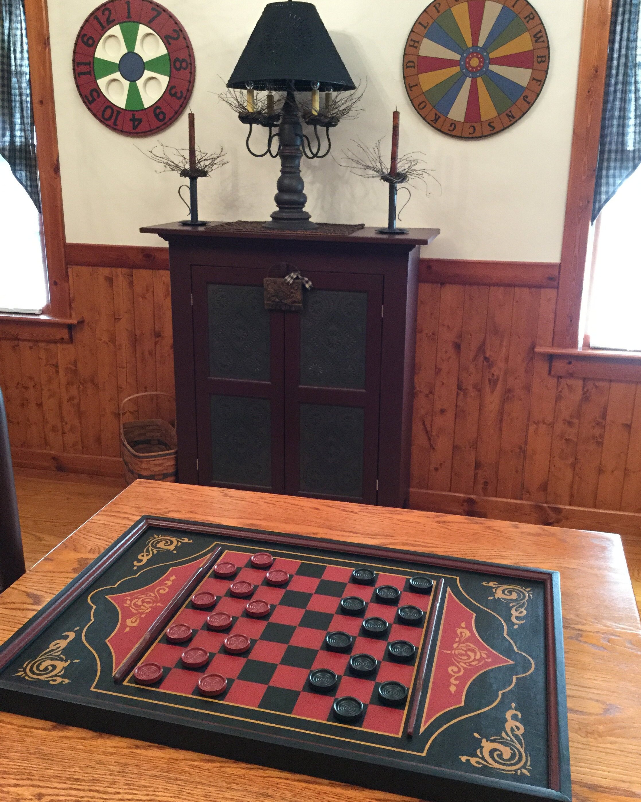 Checkerboard Game Board Wood Game Boards Hand Painted Etsy