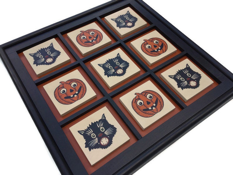 Tic Tac Toe Halloween Game Board Tic Tac Toe Game Boards | Etsy