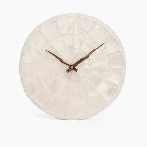 Handmade Capiz Shell Wall Clock: Coastal Iridescent Decor