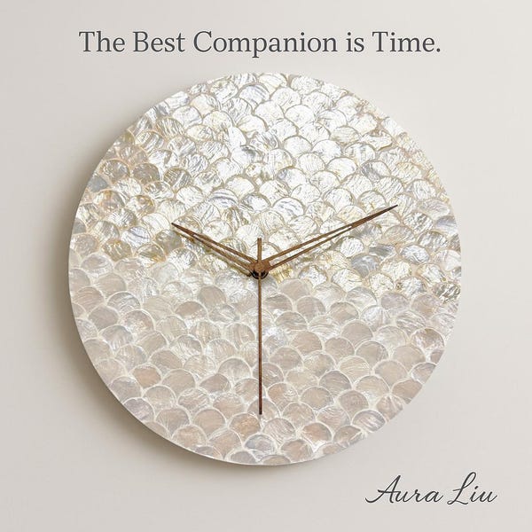 Handmade Mother of Pearl Wall Clock: Coastal Capiz Shell Decor