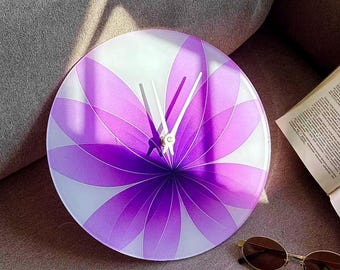 Purple Acrylic Silent Wall Clock: Elegant Romantic Home Decor