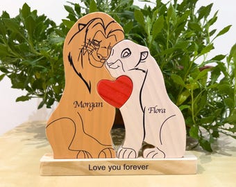 Gift for couples, Custom lion family puzzle, Custom family gift, Gifts for wife, Anniversary gift, Wedding gift, Colorful lion family jigsaw