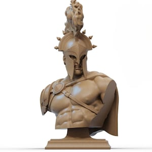 Ares Bust | Greek God of War | Spartan Mythology Art | 12k Resin or Marble composite PLA