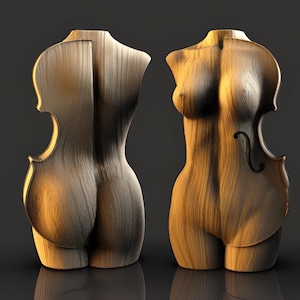 Violin Bust | Abstract Music Statue | Unique Musician Gift Decor | 12k Resin or Marble composite PLA