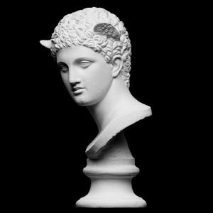 Head of a Faun Bust | Satyr Statue | Roman Mythology Forest Spirit | 12k Resin or Marble composite