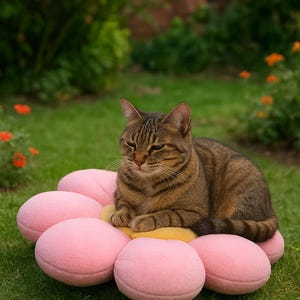 Flower Cat Bed - Soft and Comfortable Cushion, Unique and Cute Sleeping Bag for Cat or Small Dog