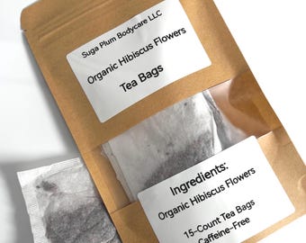 Hibiscus Flower Tea Bags - Tart, Refreshing & Caffeine-Free