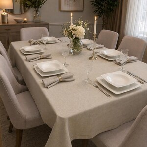 Stain-Resistant Rectangular Tablecloth, Double-Stitched Border, Custom Size, 9 Colors
