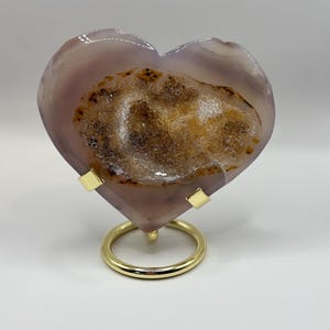 Druzy Agate heart with stand, agate heart, crystal heart, Agate, Druzy, gift for her, gift for him