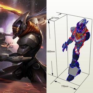 PROJECT Yi Cosplay Foam Armor Template | Pepakura PDO File for EVA Foam Crafting